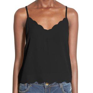 Black Lush Scallop Edge Camisole